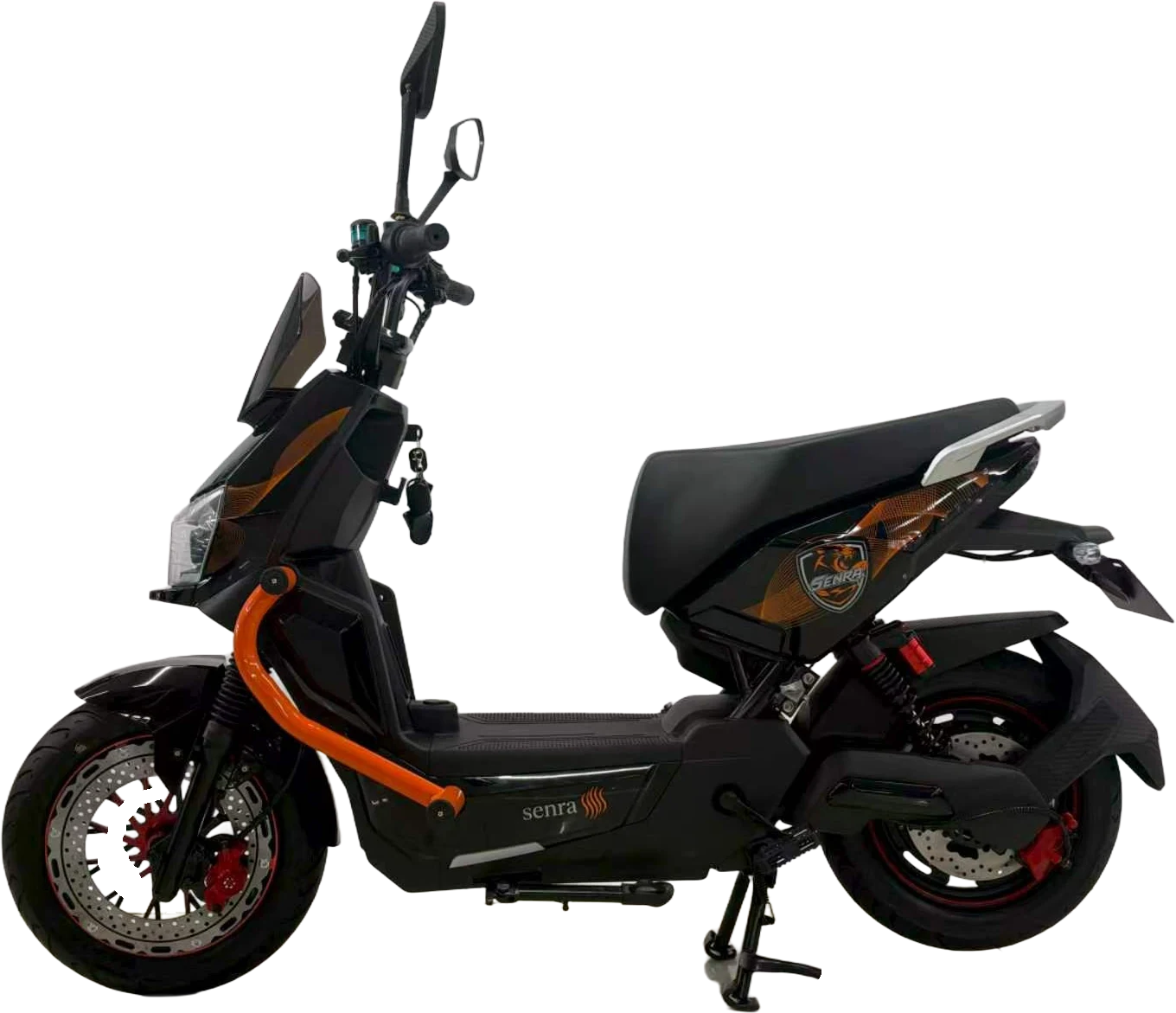 Bicimoto eléctrica Senra Panther negra, vista lateral